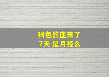 褐色的血来了7天 是月经么